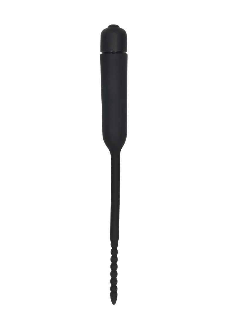 Silicone Vibrating Bullet Plug With Beaded Tip - Urethral Sounding