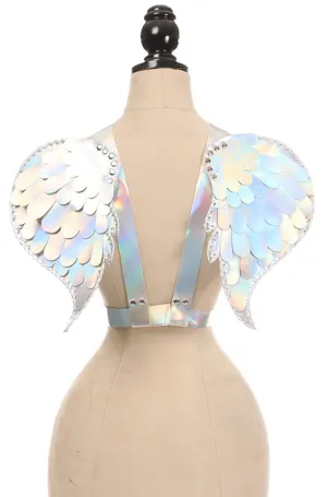 Silver Holo Angel Wings