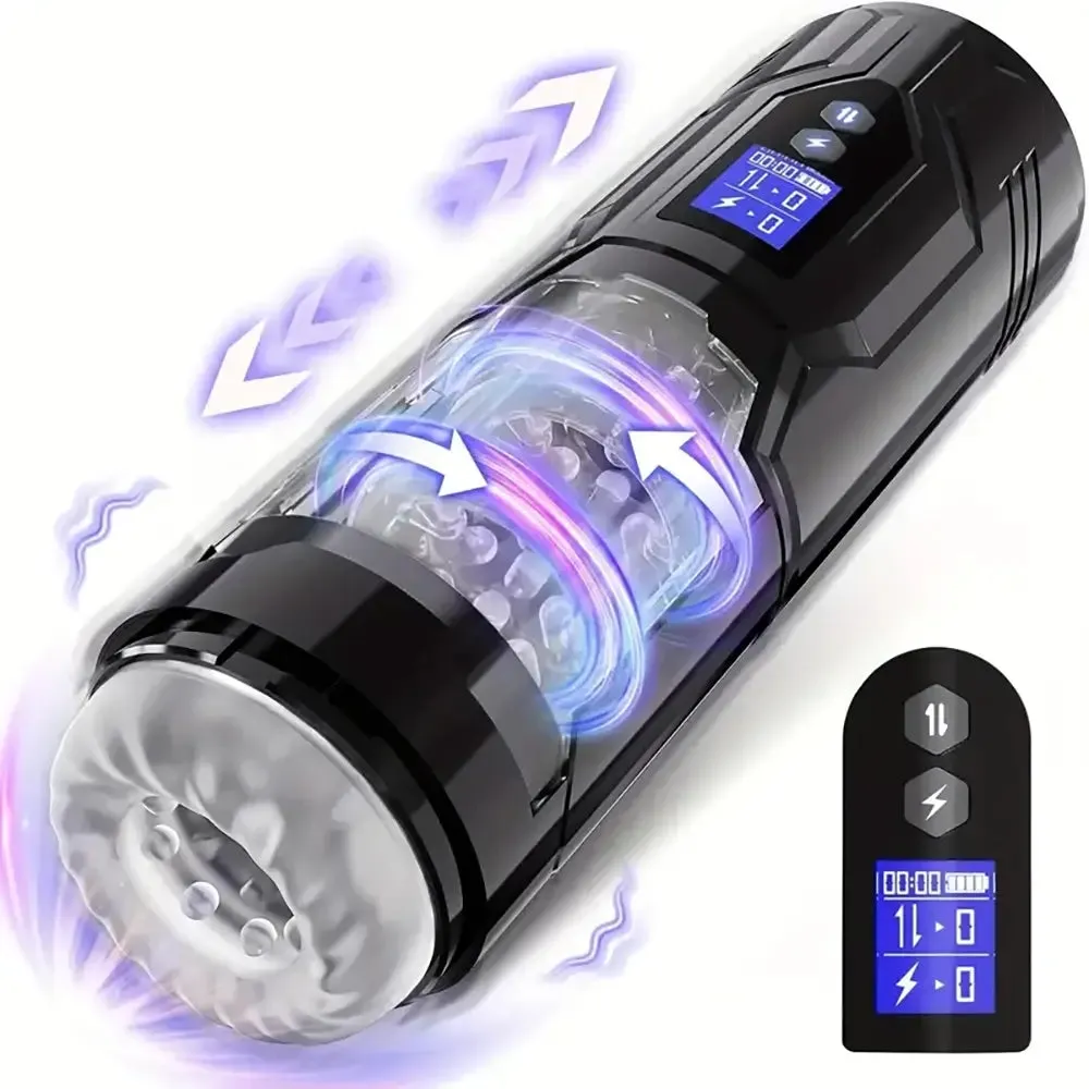 Thrusting Telescopic Rotation Glans Sucker Automatic Male Masturbator