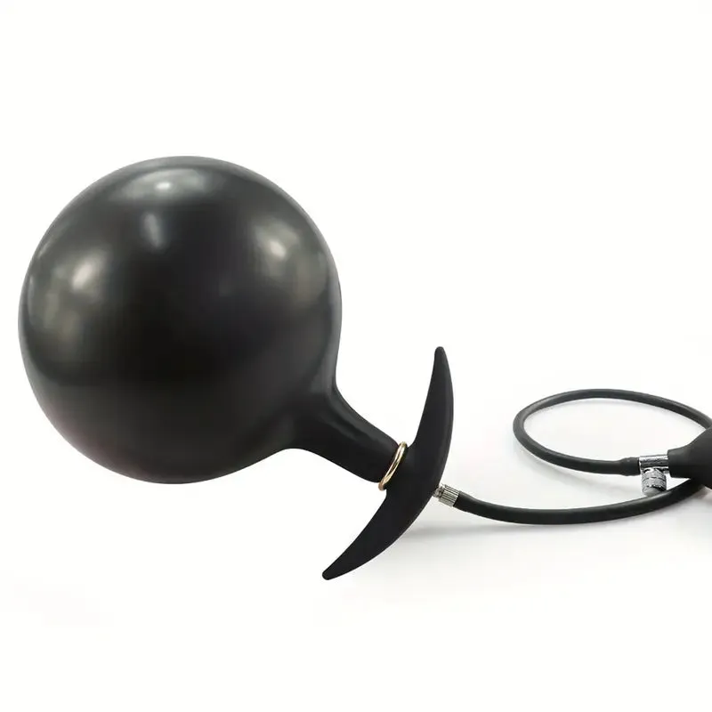 Unisex Anal Plug With Inflation Controller Inflatable Silicone Flirting Adult Toy