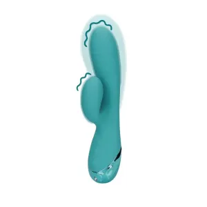 Vibrator rabbit LOVELINE Inflatable Rabbit Vibrator. cu funcție de umflare pentru stimularea punctului G. 10 funcții de vibrație. albastru
