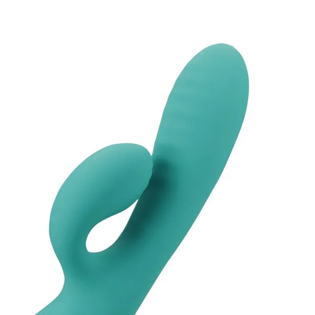 Vibrator rabbit LOVELINE Inflatable Rabbit Vibrator. cu funcție de umflare pentru stimularea punctului G. 10 funcții de vibrație. albastru