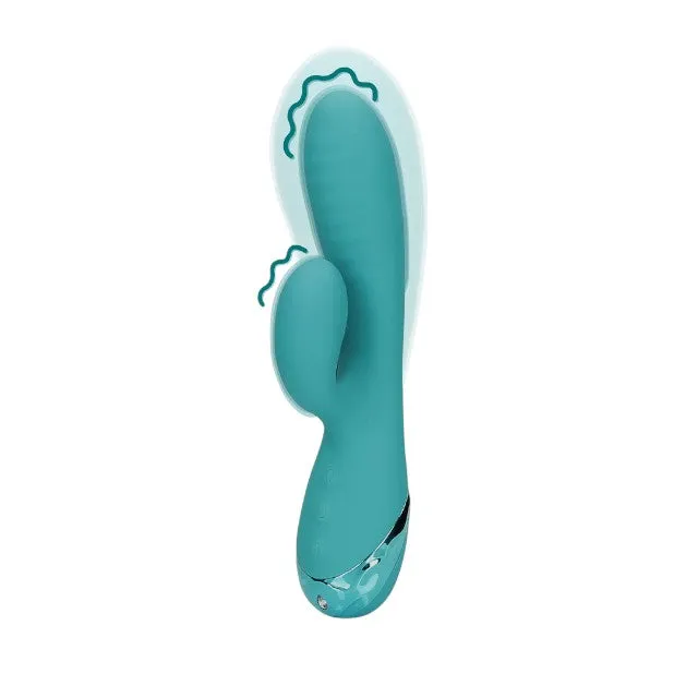 Vibrator rabbit LOVELINE Inflatable Rabbit Vibrator. cu funcție de umflare pentru stimularea punctului G. 10 funcții de vibrație. albastru