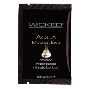 Wicked - Aqua Mocha Java Flavored Water Based Lubricant Sachet 3ml