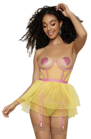 Yellow Open Cup Babydoll
